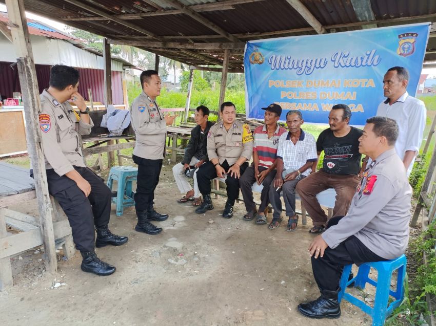 Unit Binmas Polsek Dumai Kota dan Para Bhabinkamtibmas Jajaran Polsek Dumai Kota Laksanakan Program Minggu Kasih