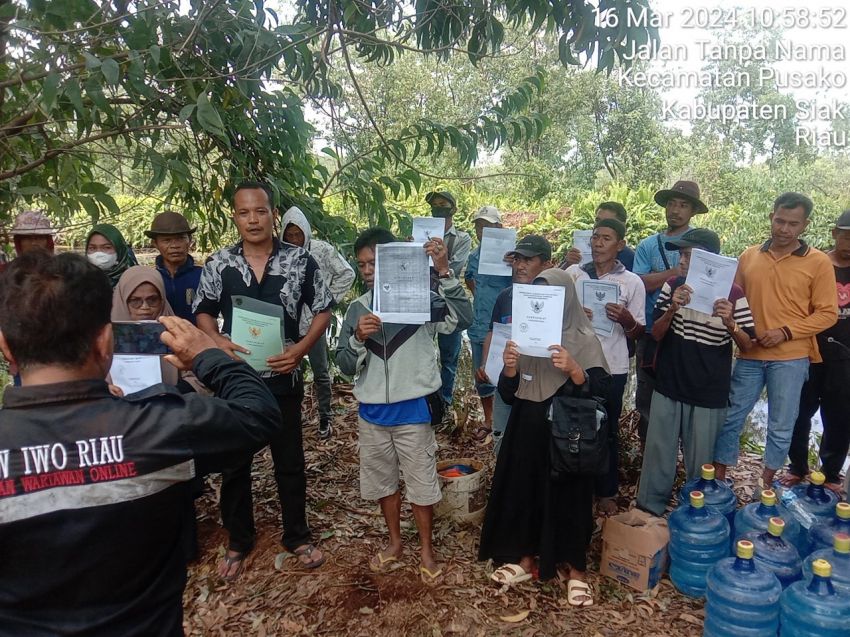 Puluhan Pemilik SHM di Lahan Tora, Halau Sejumlah Orang yang Curi Kayu di Lahan Mereka