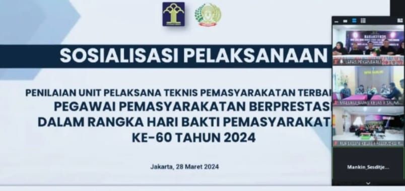 Lapas Kelas IIA Pekanbaru Ikuti Kegiatan Penyampaian Mekanisme Pelaksanaan Penilaian UPT Terbaik Dan Pegawai Pemasyarakatan Berprestasi