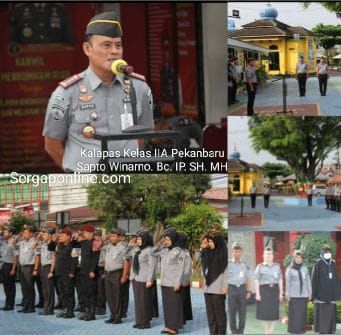 Pimpin Apel Pagi, Kalapas Kelas IIA Pekanbaru Beri Apresiasi Dan Motivasi Kepada Seluruh Jajaran Dalam Meningkatkan Prestasi