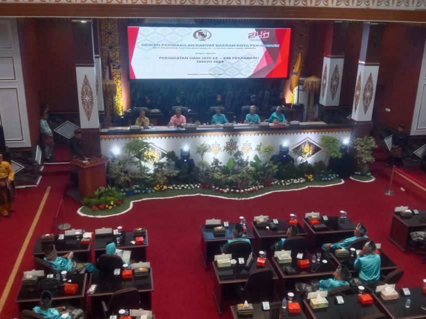 Rapat Paripurna Istimewa DPRD Kota Pekanbaru HUT Pekanbaru Ke-240 Berlangsung Tertib, Lancar dan Penuh Khidmat