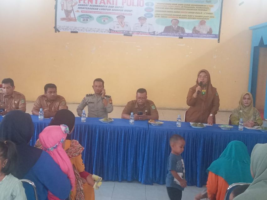 Puskesmas Bunga Raya Adakan Sosialisasi Penyakit Polio ke Masyarakat Kampung Bunga Raya