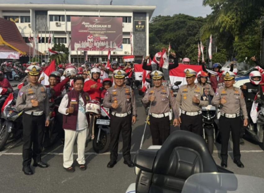 Meriahkan Hari Kemerdekaan RI, Ditlantas Polda Riau Gelar Lomba Desain Helm Merah Putih dan Pawai Safety Riding