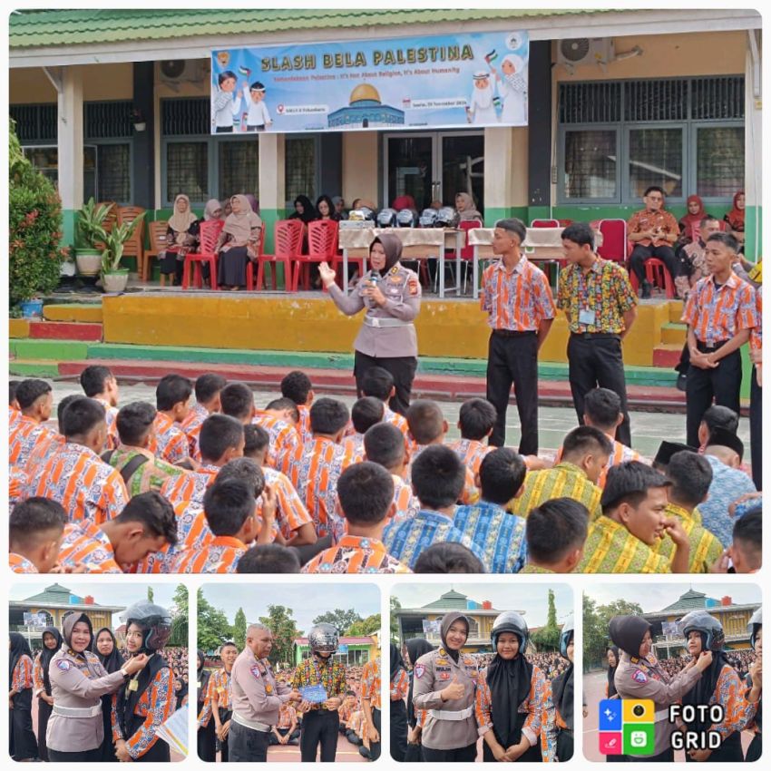 Gencar Kampanye Keselamatan, Ditlantas Polda Riau Gelar Kegiatan Police Goes To School di SMA Negeri 11 Pekanbaru