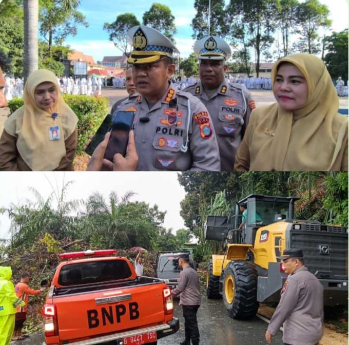 Gerak Cepat Ditlantas Polda Riau Tangani Longsor di Jalan Lintas Pekanbaru-Taluk Kuantan